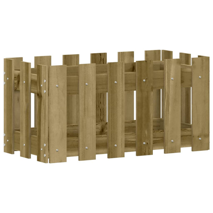 Jardinieră grădină design gard 60x30x30cm lemn de pin impregnat - WALTI WALTI