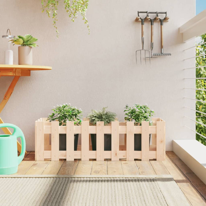 Pat înălțat grădină design gard 100x30x30 cm lemn de pin tratat - WALTI WALTI