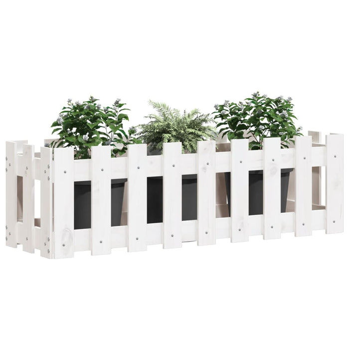 Pat înălțat grădină design gard alb 100x30x30cm lemn pin tratat - WALTI WALTI