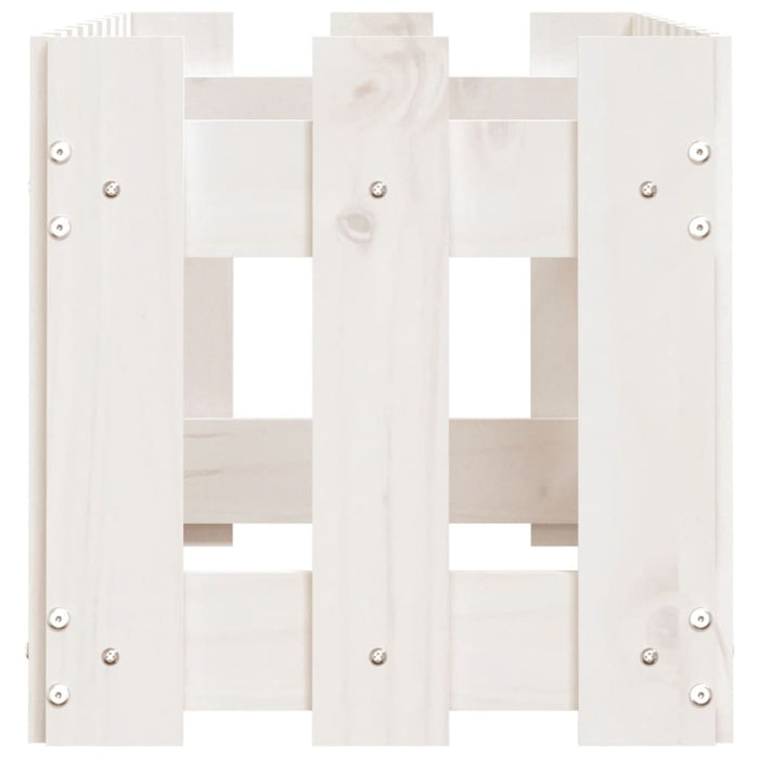 Pat înălțat grădină design gard alb 100x30x30cm lemn pin tratat - WALTI WALTI