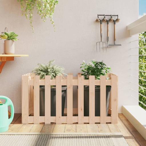 Pat înălțat grădină design gard 100x50x50 cm lemn de pin tratat - WALTI WALTI