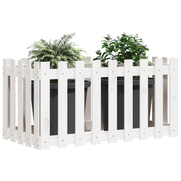 Pat înălțat grădină design gard alb 100x50x50cm lemn pin tratat - WALTI WALTI