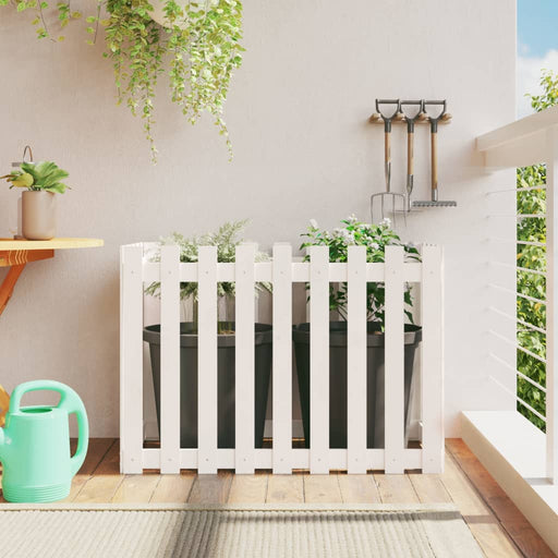 Pat înălțat grădină design gard alb 100x50x70cm lemn pin tratat - WALTI WALTI