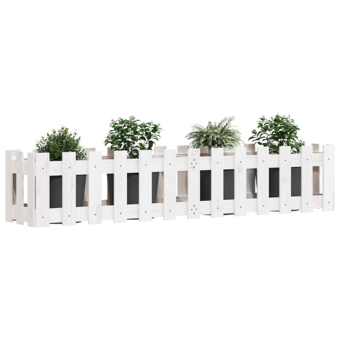Pat înălțat grădină design gard alb 150x30x30cm lemn pin tratat - WALTI WALTI