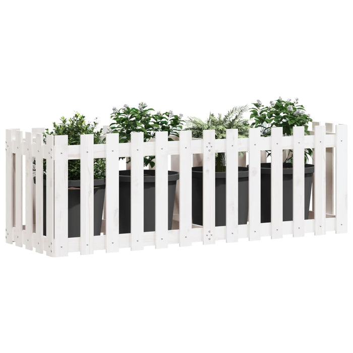 Pat înălțat grădină design gard alb 150x50x50cm lemn pin tratat - WALTI WALTI