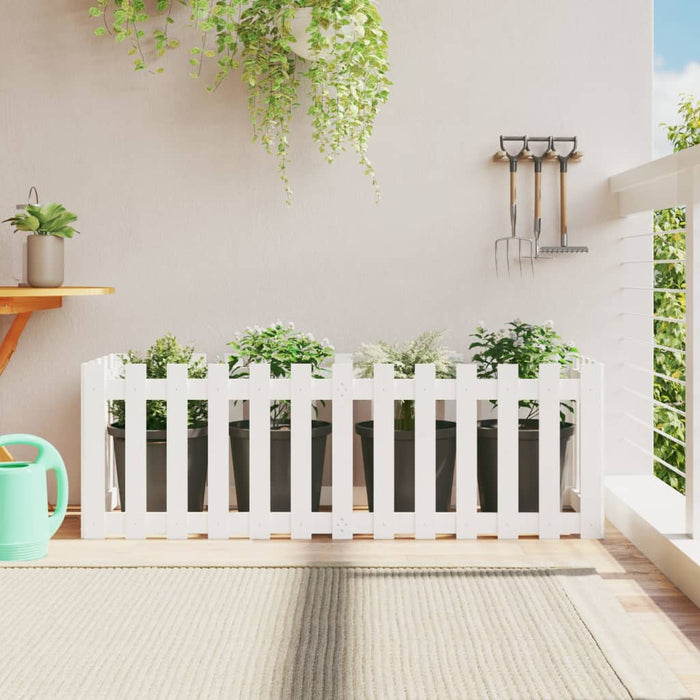 Pat înălțat grădină design gard alb 150x50x50cm lemn pin tratat - WALTI WALTI