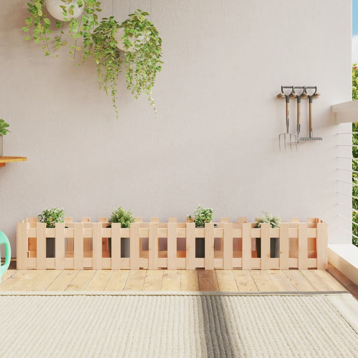 Pat înălțat grădină design gard 200x30x30 cm lemn de pin tratat - WALTI WALTI