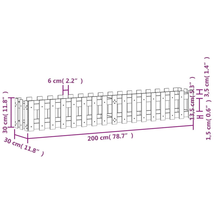 Pat înălțat grădină design gard 200x30x30 cm lemn impregnat pin - WALTI WALTI