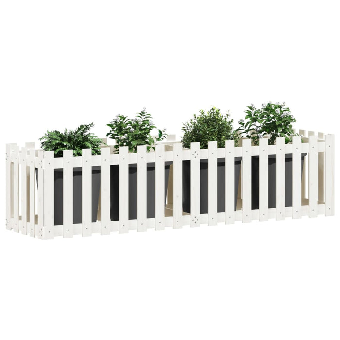 Pat înălțat grădină design gard alb 200x50x50cm lemn pin tratat - WALTI WALTI
