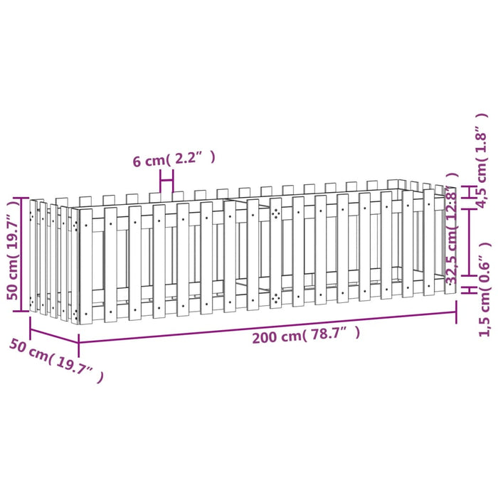 Pat înălțat grădină design gard 200x50x50 cm lemn impregnat pin - WALTI WALTI