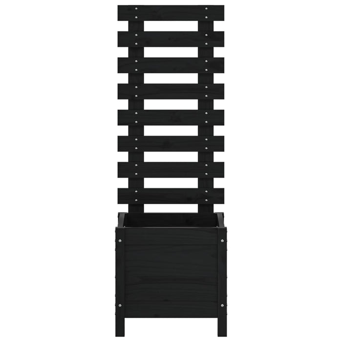 Jardinieră grădină cu raft negru 39x39,5x114 cm, lemn masiv pin - WALTI WALTI