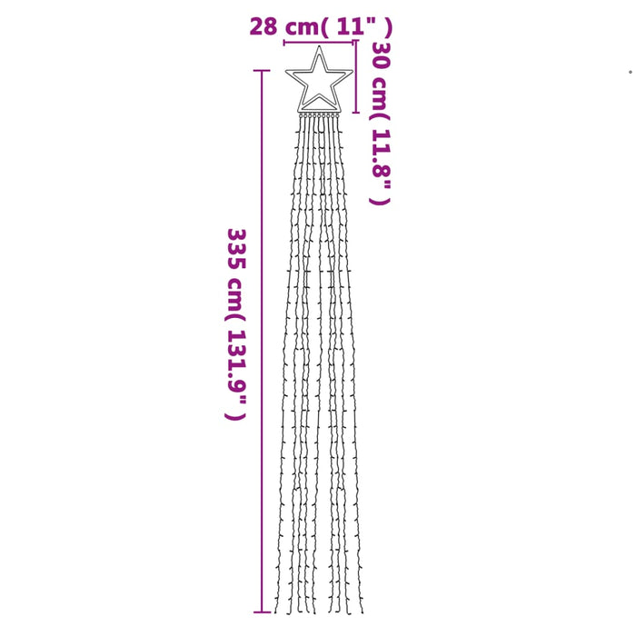 Instalație brad de Crăciun 320 LED-uri, alb rece, 375 cm - WALTI WALTI