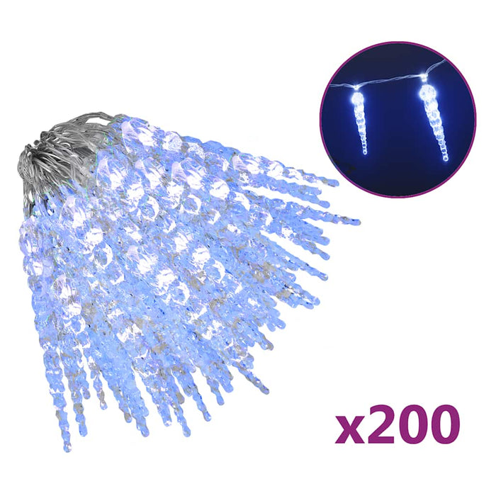 Luminițe de Crăciun țurțuri 200 LED-uri albastru 20 m PVC acril - WALTI WALTI