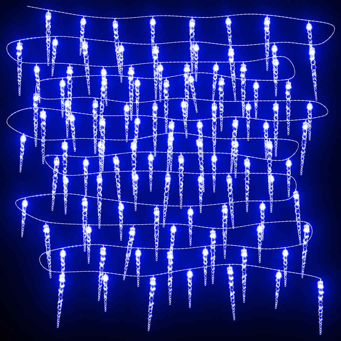 Luminițe de Crăciun țurțuri 200 LED-uri albastru 20 m PVC acril - WALTI WALTI