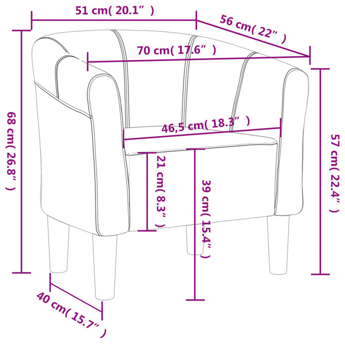 Fotoliu tip cuvă, albastru, material textil - WALTI WALTI