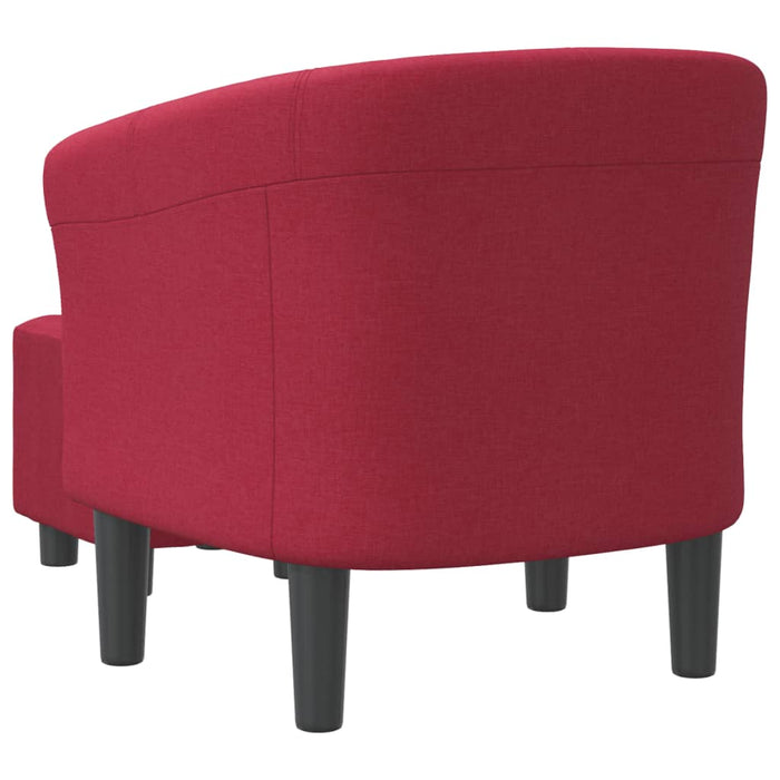 Fotoliu tip cuvă cu taburet, roșu vin, material textil - WALTI WALTI