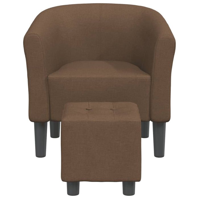 Fotoliu tip cuvă cu taburet, maro, material textil - WALTI WALTI