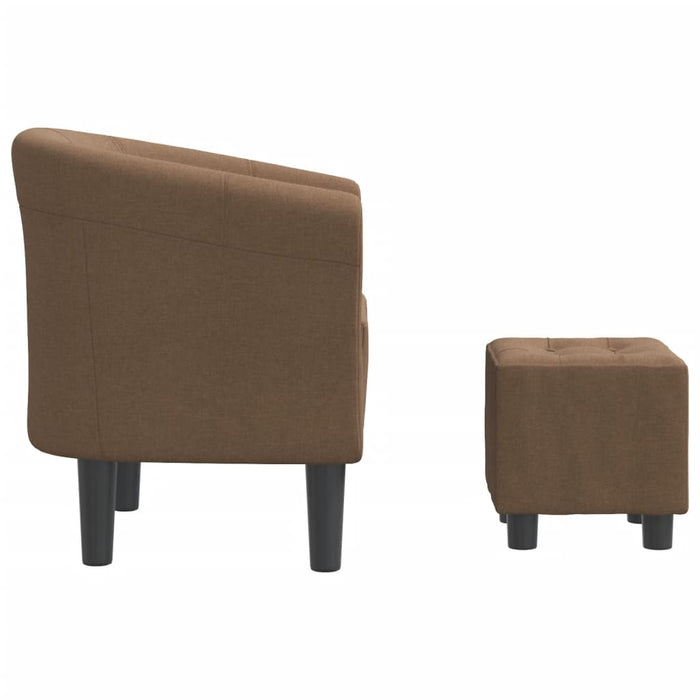 Fotoliu tip cuvă cu taburet, maro, material textil - WALTI WALTI