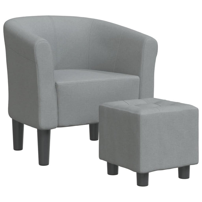 Fotoliu tip cuvă cu taburet, gri deschis, material textil - WALTI WALTI