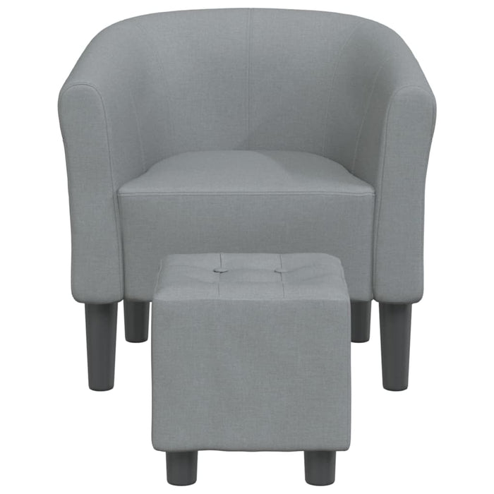 Fotoliu tip cuvă cu taburet, gri deschis, material textil - WALTI WALTI