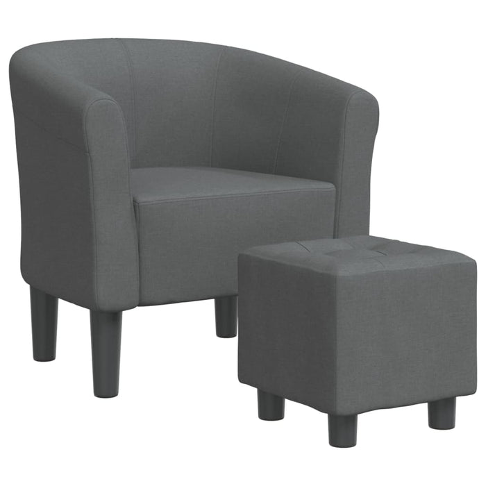 Fotoliu tip cuvă cu taburet, gri închis, material textil - WALTI WALTI