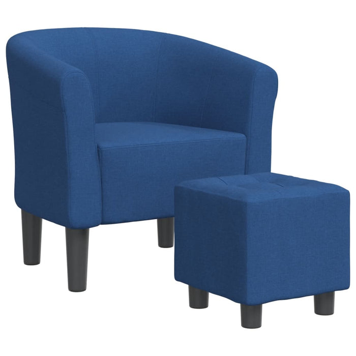 Fotoliu tip cuvă cu taburet, albastru, material textil - WALTI WALTI