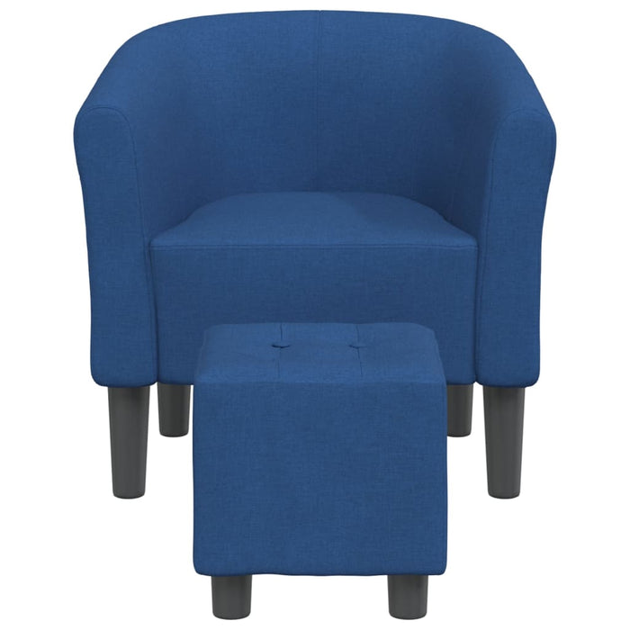 Fotoliu tip cuvă cu taburet, albastru, material textil - WALTI WALTI