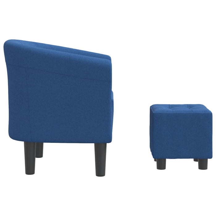 Fotoliu tip cuvă cu taburet, albastru, material textil - WALTI WALTI