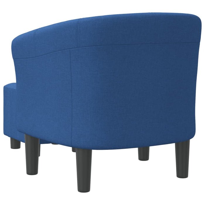 Fotoliu tip cuvă cu taburet, albastru, material textil - WALTI WALTI