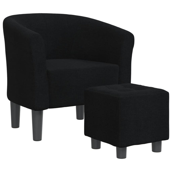 Fotoliu tip cuvă cu taburet, negru, material textil - WALTI WALTI