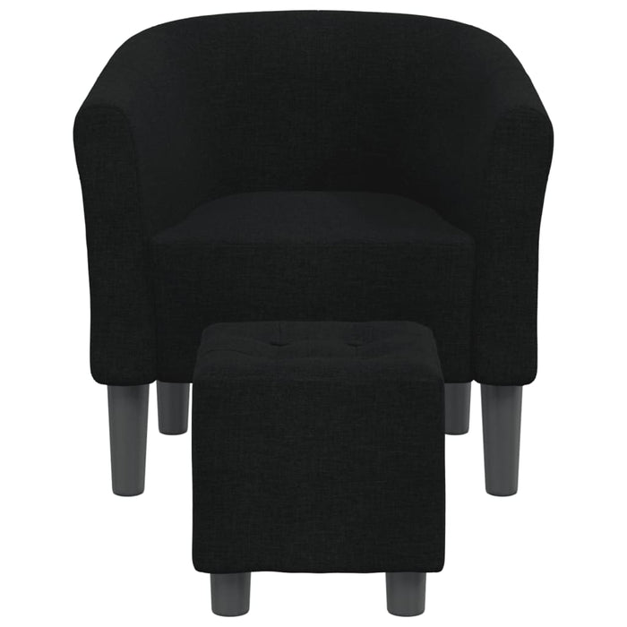 Fotoliu tip cuvă cu taburet, negru, material textil - WALTI WALTI