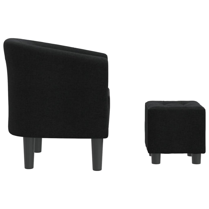Fotoliu tip cuvă cu taburet, negru, material textil - WALTI WALTI