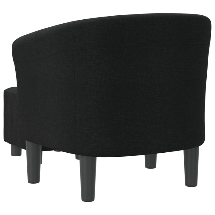 Fotoliu tip cuvă cu taburet, negru, material textil - WALTI WALTI