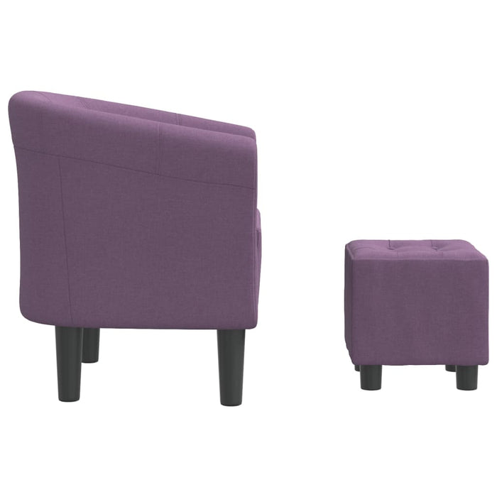 Fotoliu tip cuvă cu taburet, violet, material textil - WALTI WALTI