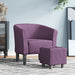 Fotoliu tip cuvă cu taburet, violet, material textil - WALTI WALTI