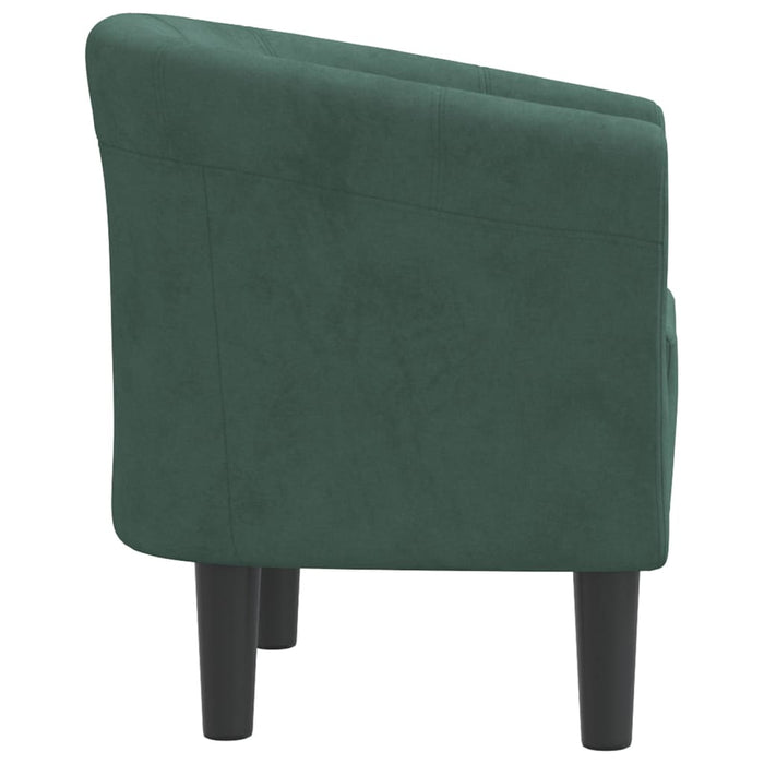 Fotoliu tip cuvă, verde închis, catifea WALTI
