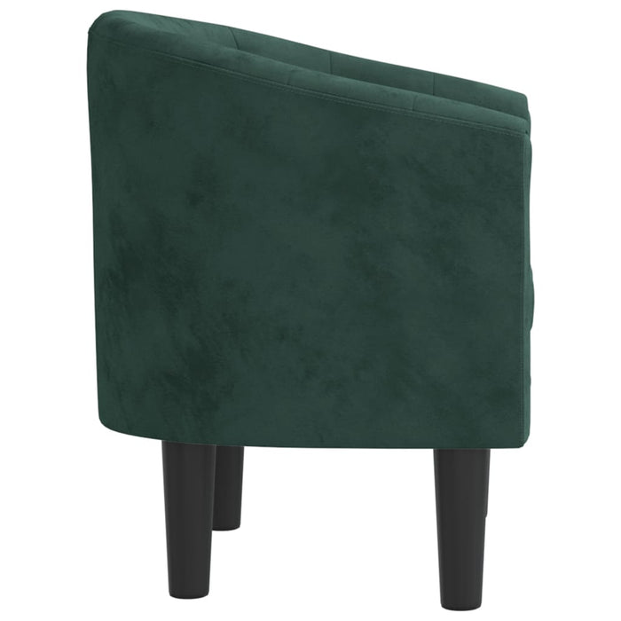 Fotoliu tip cuvă, verde închis, catifea WALTI