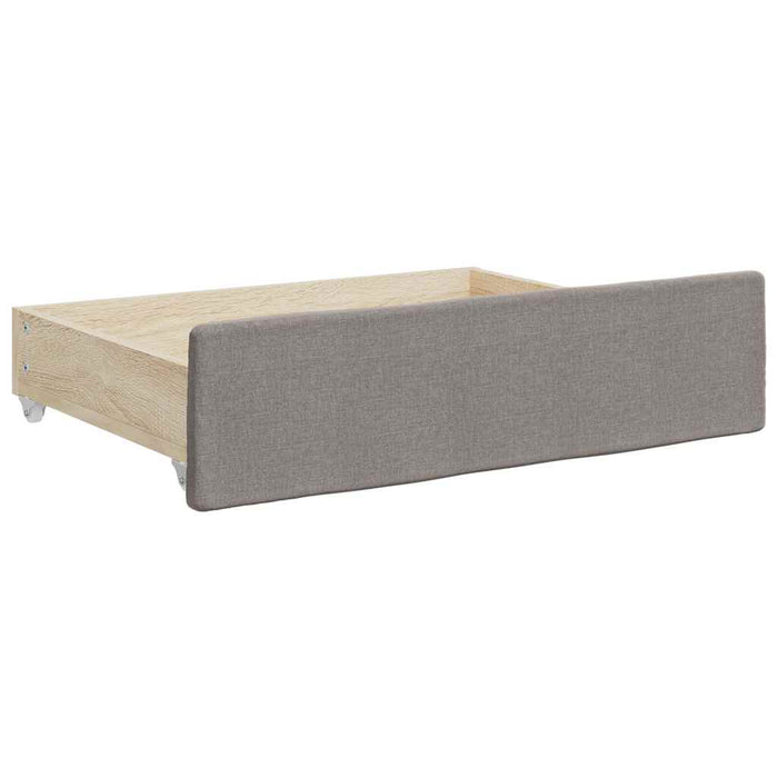 Sertare de pat 2 buc, gri taupe, lemn prelucrat și textil - WALTI WALTI
