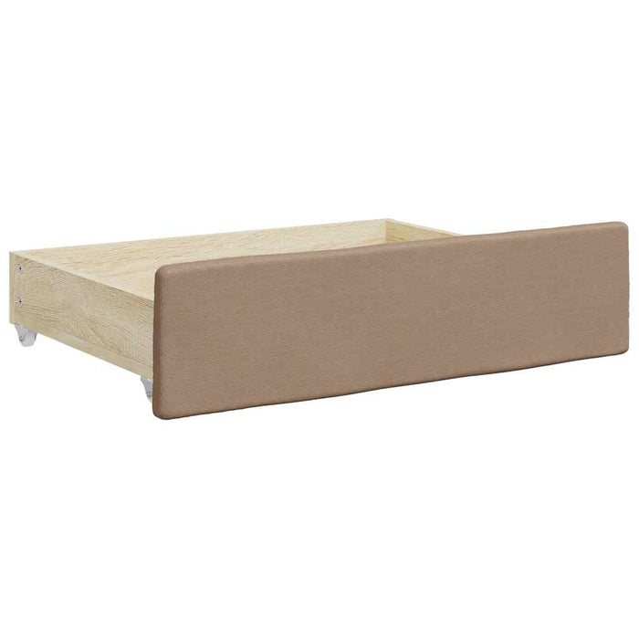 Sertare de pat, 2 buc, capucino, lemn prelucrat/piele ecologică - WALTI WALTI