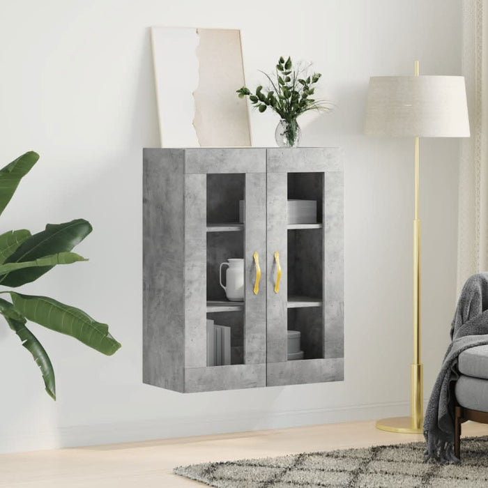 Dulap cu montaj pe perete, gri beton, 69,5x34x90 cm - WALTI WALTI