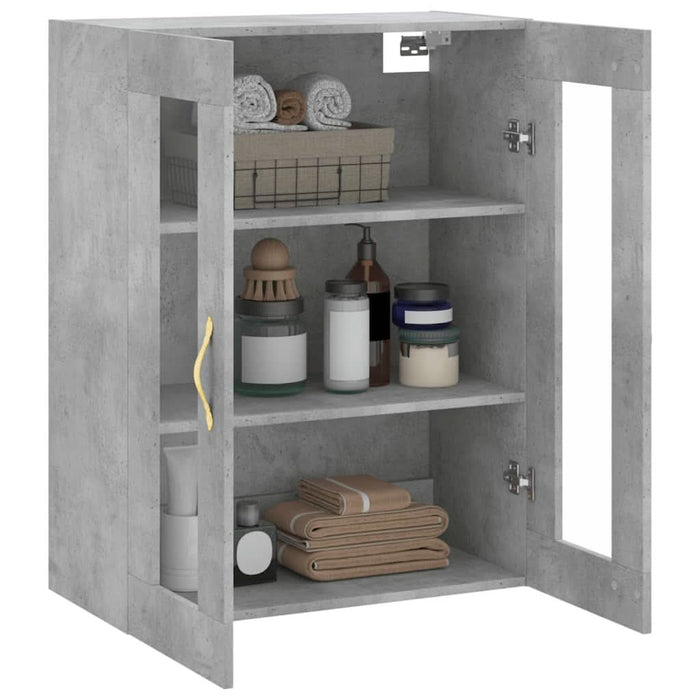 Dulap cu montaj pe perete, gri beton, 69,5x34x90 cm - WALTI WALTI