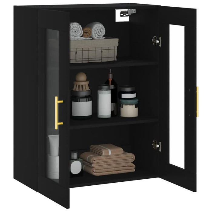 Dulap cu montaj pe perete, negru, 69,5x34x90 cm - WALTI WALTI