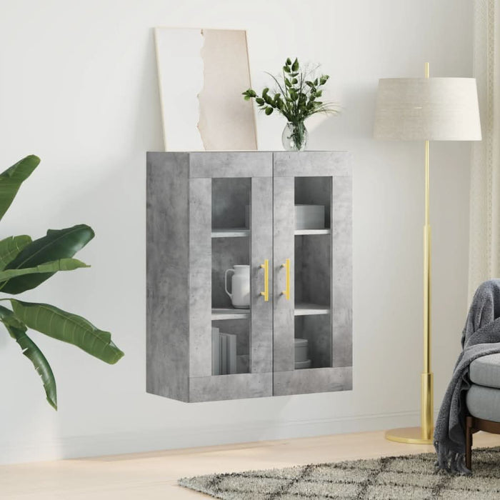 Dulap cu montaj pe perete, gri beton, 69,5x34x90 cm - WALTI WALTI