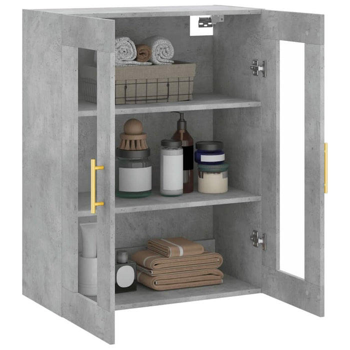 Dulap cu montaj pe perete, gri beton, 69,5x34x90 cm - WALTI WALTI