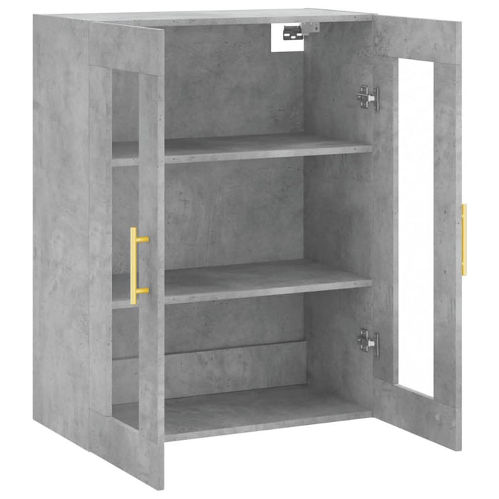 Dulap cu montaj pe perete, gri beton, 69,5x34x90 cm - WALTI WALTI