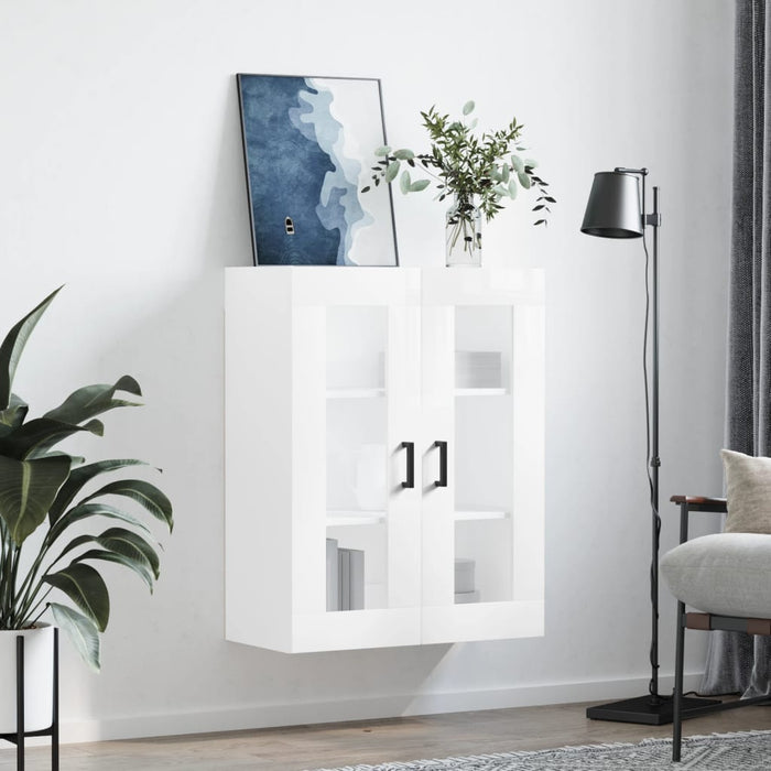 Dulap cu montaj pe perete, alb extralucios, 69,5x34x90 cm WALTI