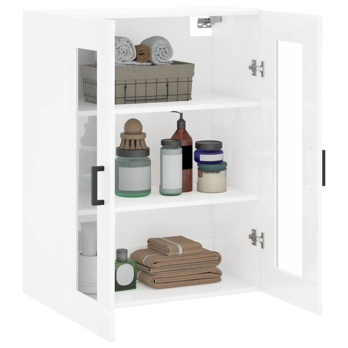 Dulap cu montaj pe perete, alb extralucios, 69,5x34x90 cm WALTI