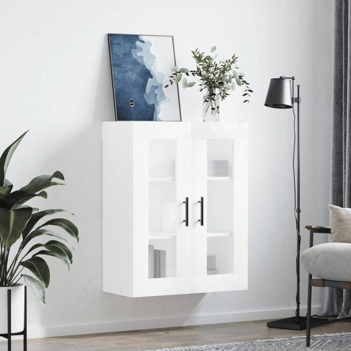Dulap cu montaj pe perete, alb extralucios, 69,5x34x90 cm WALTI