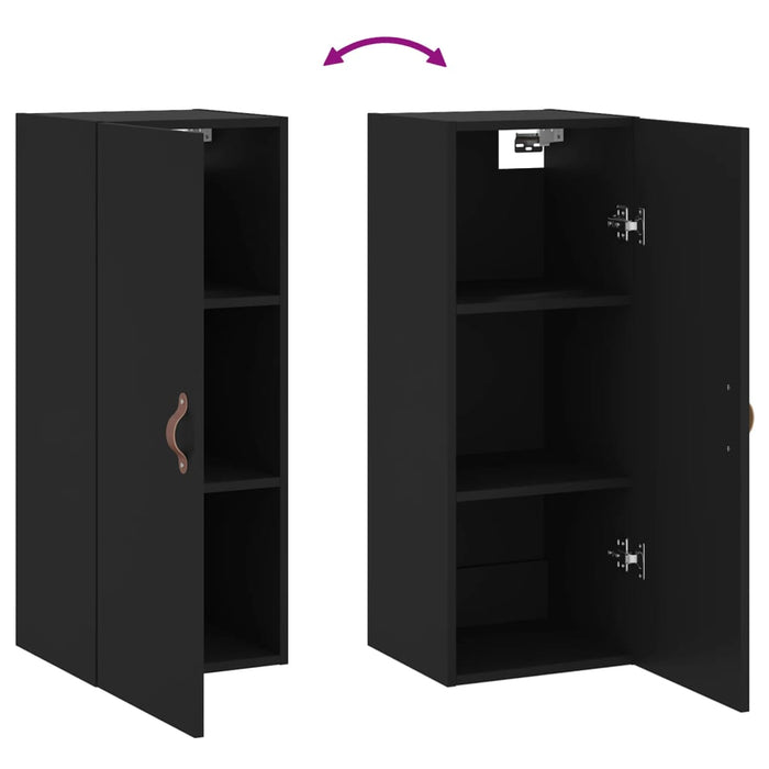 Dulap montat pe perete, negru, 34,5x34x90 cm WALTI