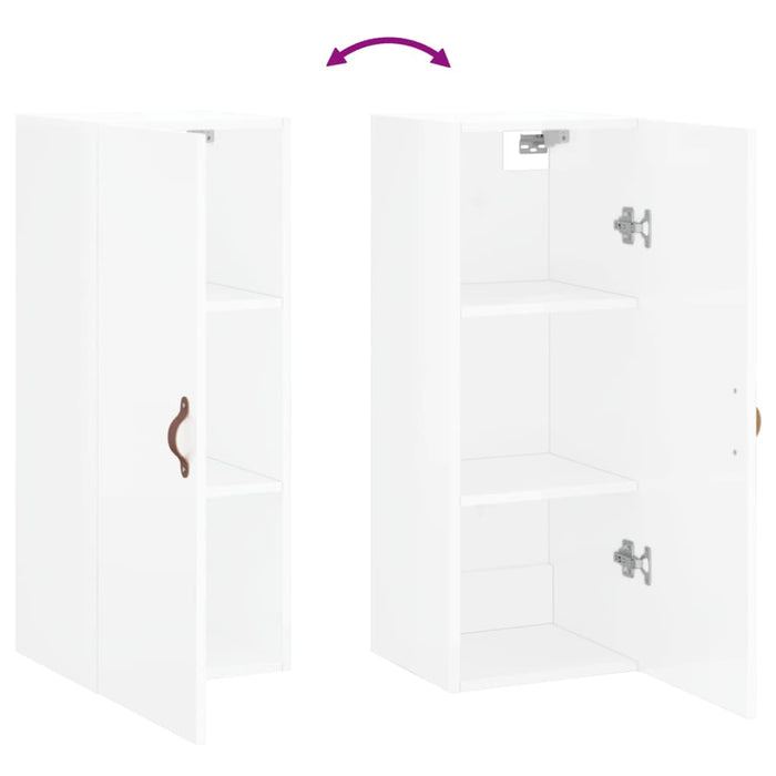 Dulap montat pe perete, alb extralucios, 34,5x34x90 cm WALTI